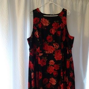 TORRID red roses black maxi dress